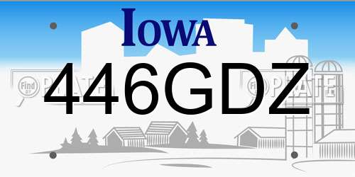 446GDZ Iowa License Plate