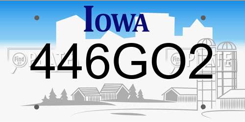 446GO2 Iowa License Plate