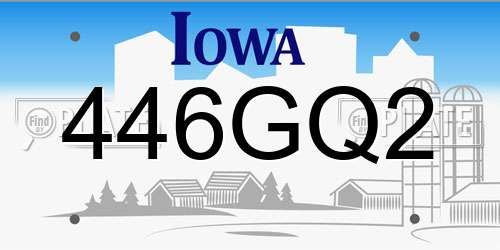446GQ2 Iowa License Plate