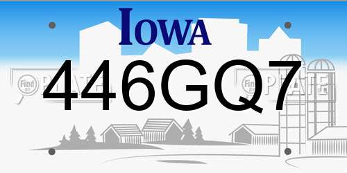446GQ7 Iowa License Plate