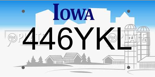 446YKL Iowa License Plate