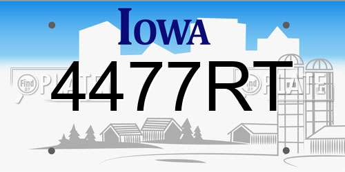4477RT Iowa License Plate
