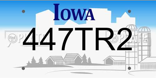 447TR2 Iowa License Plate