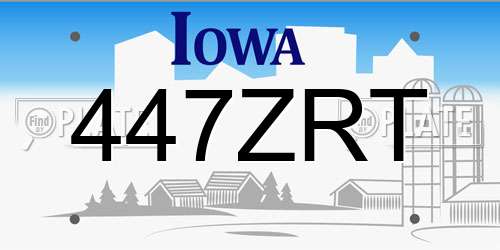 447ZRT Iowa License Plate