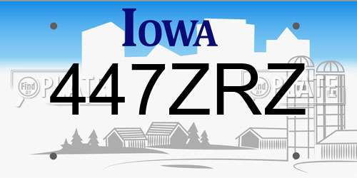 447ZRZ Iowa License Plate