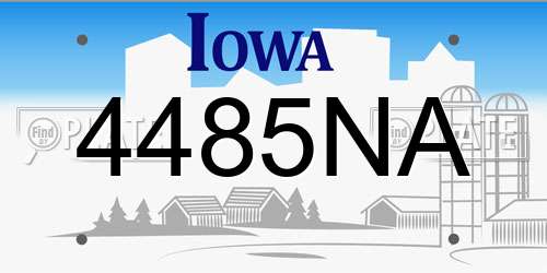 4485NA Iowa License Plate