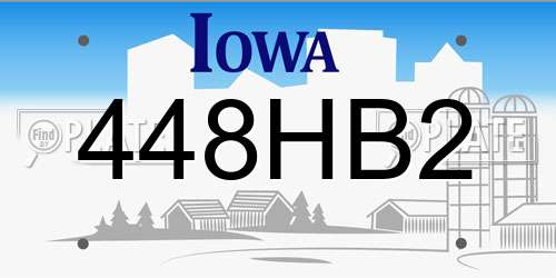 448HB2 Iowa License Plate