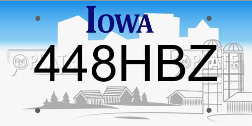448HBZ Iowa License Plate