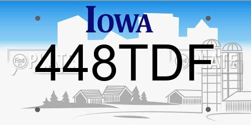448TDF Iowa License Plate