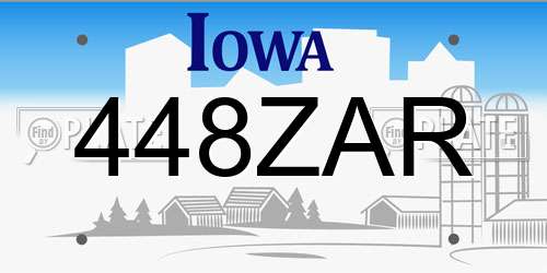 448ZAR Iowa License Plate