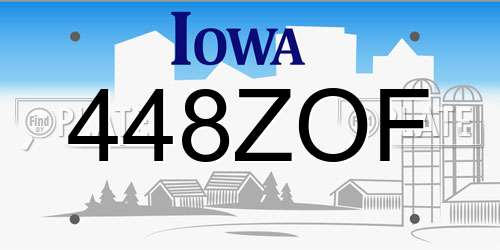448ZOF Iowa License Plate