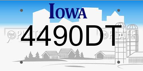 4490DT Iowa License Plate