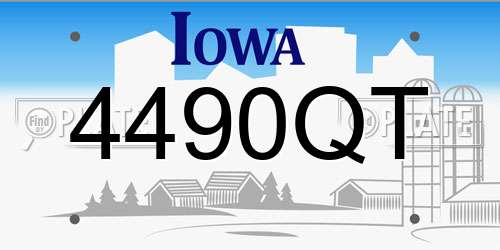 4490QT Iowa License Plate