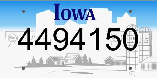 4494150 Iowa License Plate
