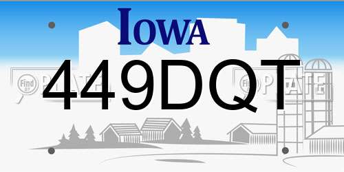 449DQT Iowa License Plate