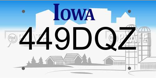 449DQZ Iowa License Plate