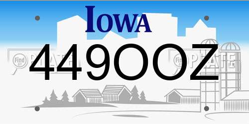 449OOZ Iowa License Plate