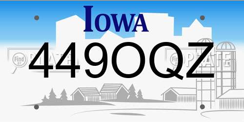 449OQZ Iowa License Plate