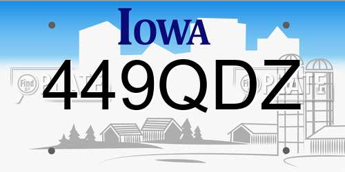 449QDZ Iowa License Plate