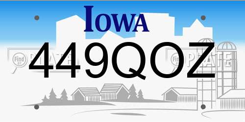 449QOZ Iowa License Plate