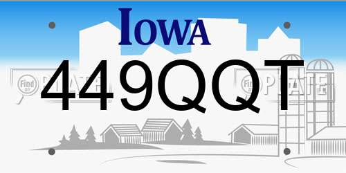 449QQT Iowa License Plate
