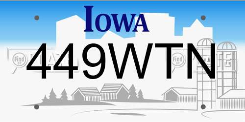 449WTN Iowa License Plate