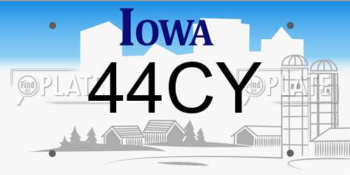 44CY Iowa License Plate