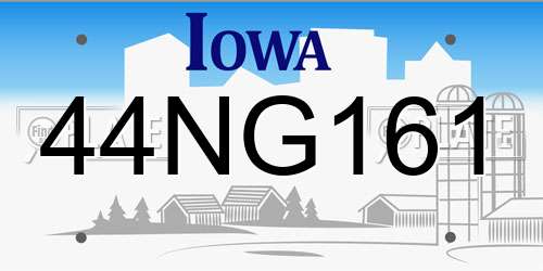 44NG161 Iowa License Plate