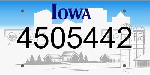 4505442 Iowa License Plate