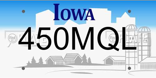 450MQL Iowa License Plate