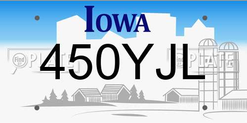 450YJL Iowa License Plate