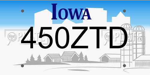 450ZTD Iowa License Plate