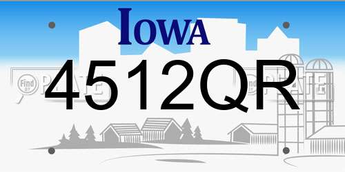 4512QR Iowa License Plate