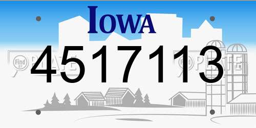 4517113 Iowa License Plate