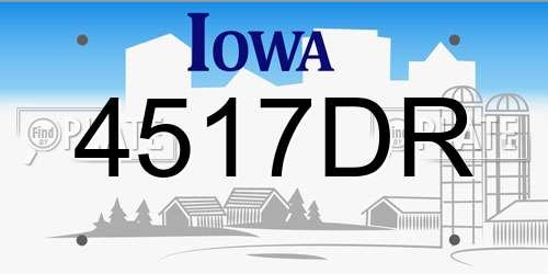 4517DR Iowa License Plate