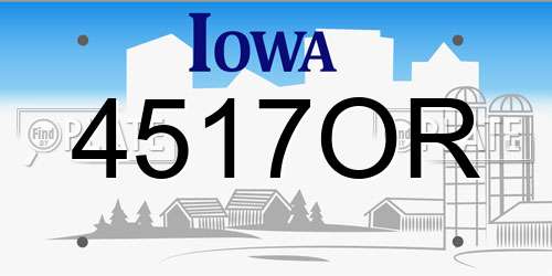 4517OR Iowa License Plate
