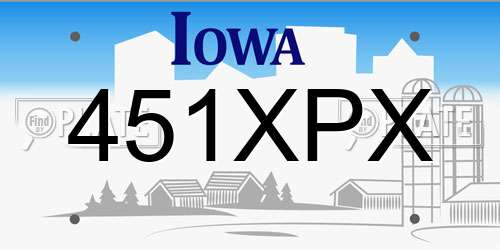 451XPX Iowa License Plate