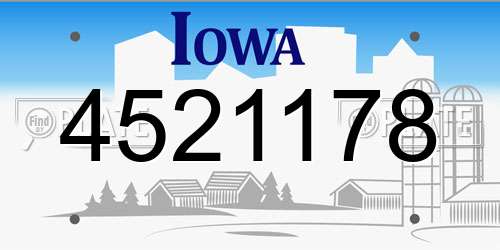 4521178 Iowa License Plate