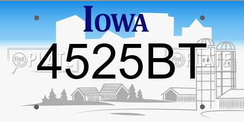4525BT Iowa License Plate