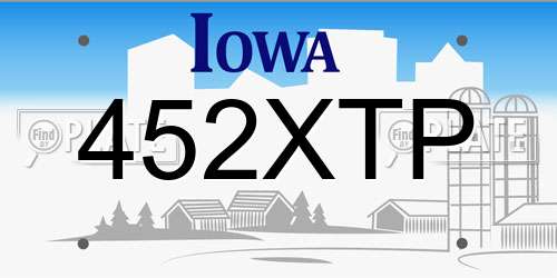 452XTP Iowa License Plate