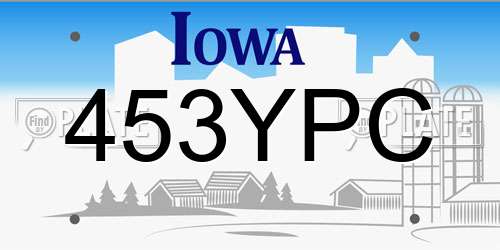 453YPC Iowa License Plate