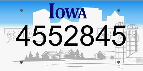 4552845 Iowa License Plate
