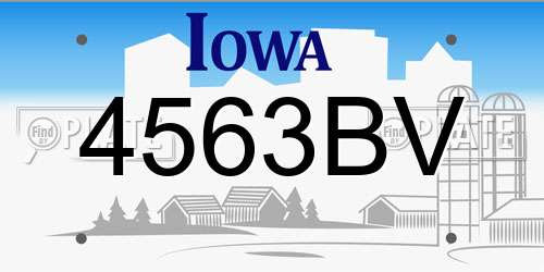 4563BV Iowa License Plate