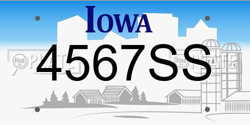 4567SS Iowa License Plate