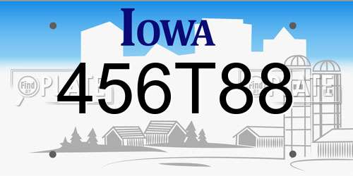 456T88 Iowa License Plate