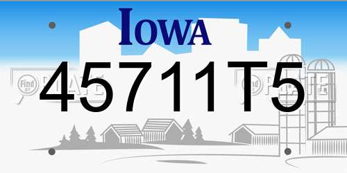 45711T5 Iowa License Plate