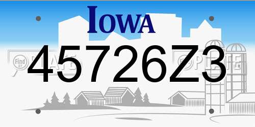 45726Z3 Iowa License Plate