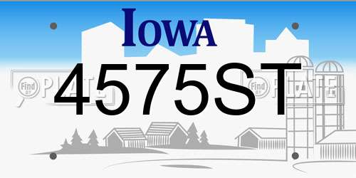 4575ST Iowa License Plate