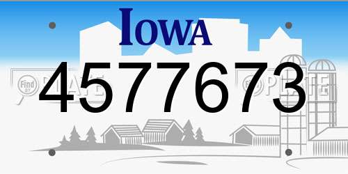4577673 Iowa License Plate