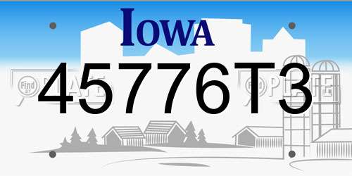 45776T3 Iowa License Plate